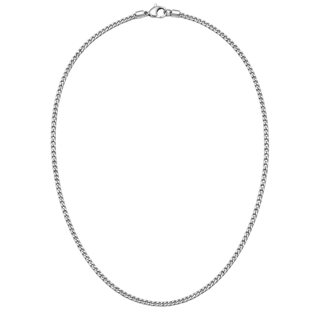 Slim Polished Stainless Steel Chain Necklace | ERKEUBY