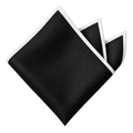 Premium Black Pocket Square with White Border | ERKEUBY