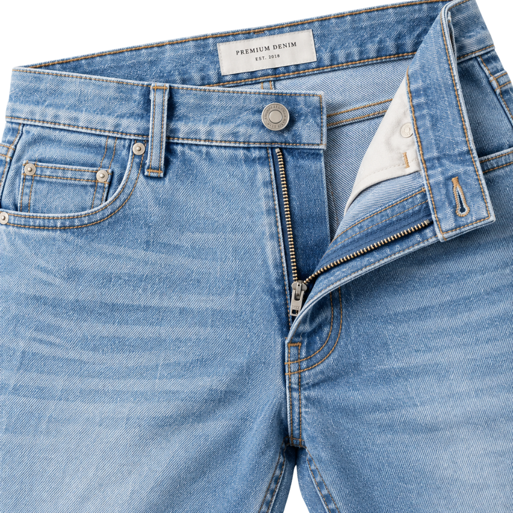 Premium Light Wash Straight-Fit Jeans | ERKEUBY