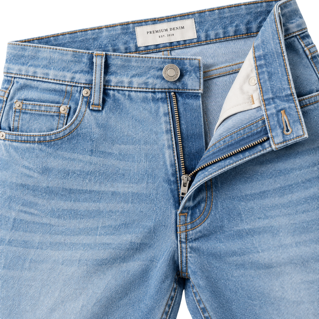 Premium Light Wash Straight-Fit Jeans | ERKEUBY