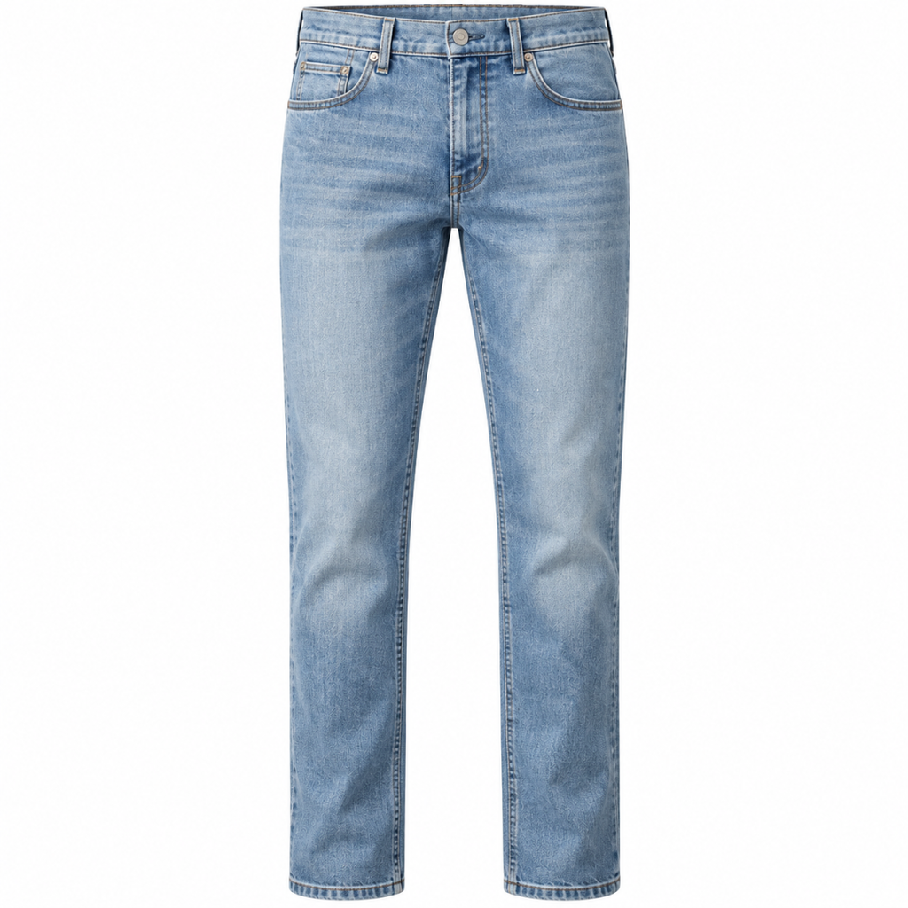Premium Light Wash Straight-Fit Jeans | ERKEUBY