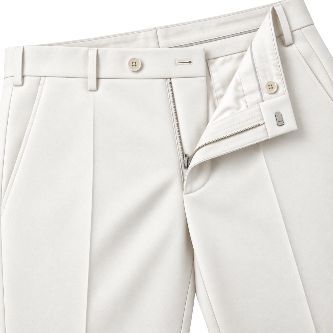Tailored Ivory Slim-Fit Trousers | ERKEUBY