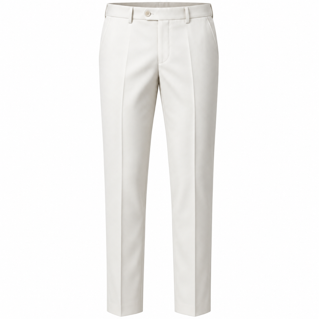 Tailored Ivory Slim-Fit Trousers | ERKEUBY