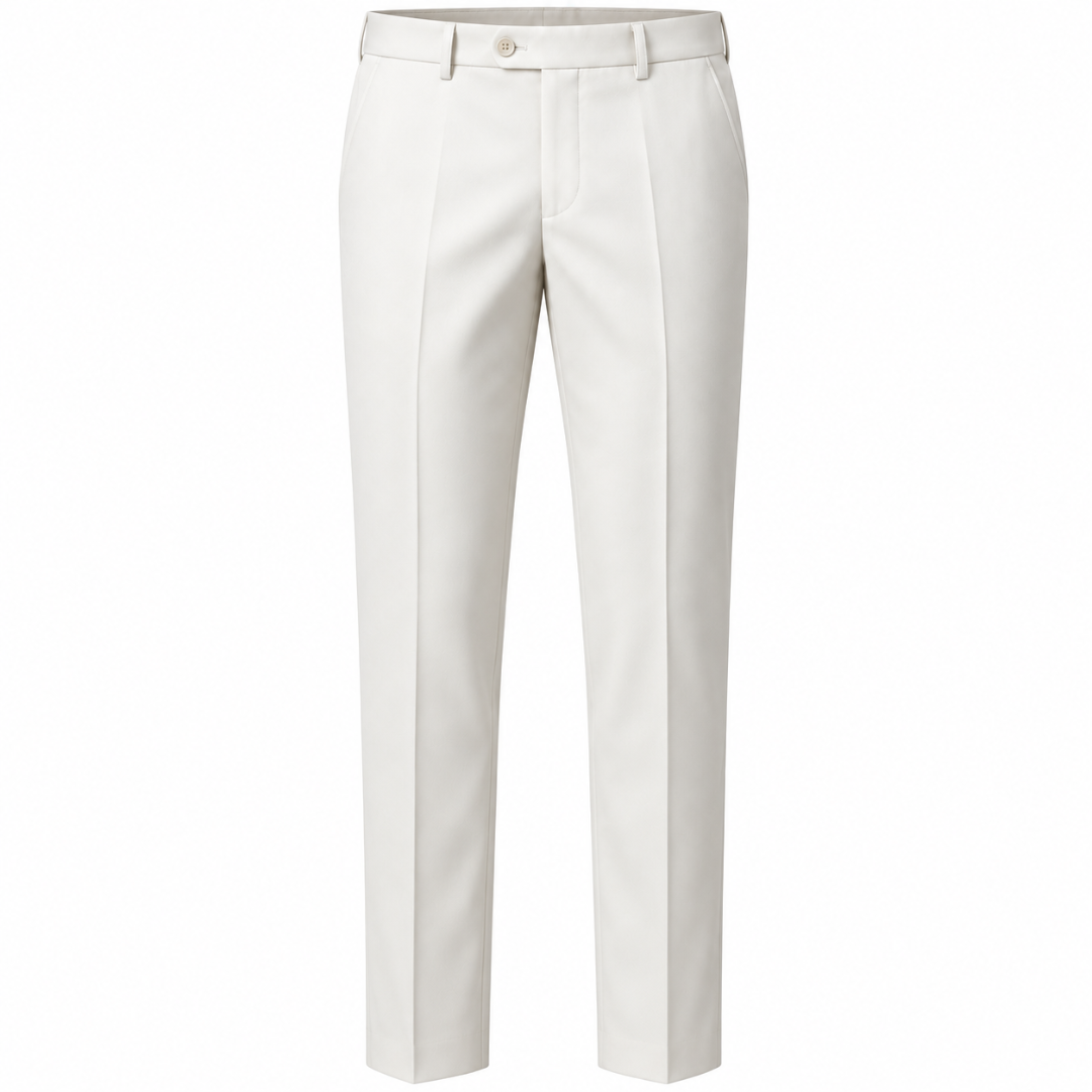 Tailored Ivory Slim-Fit Trousers | ERKEUBY