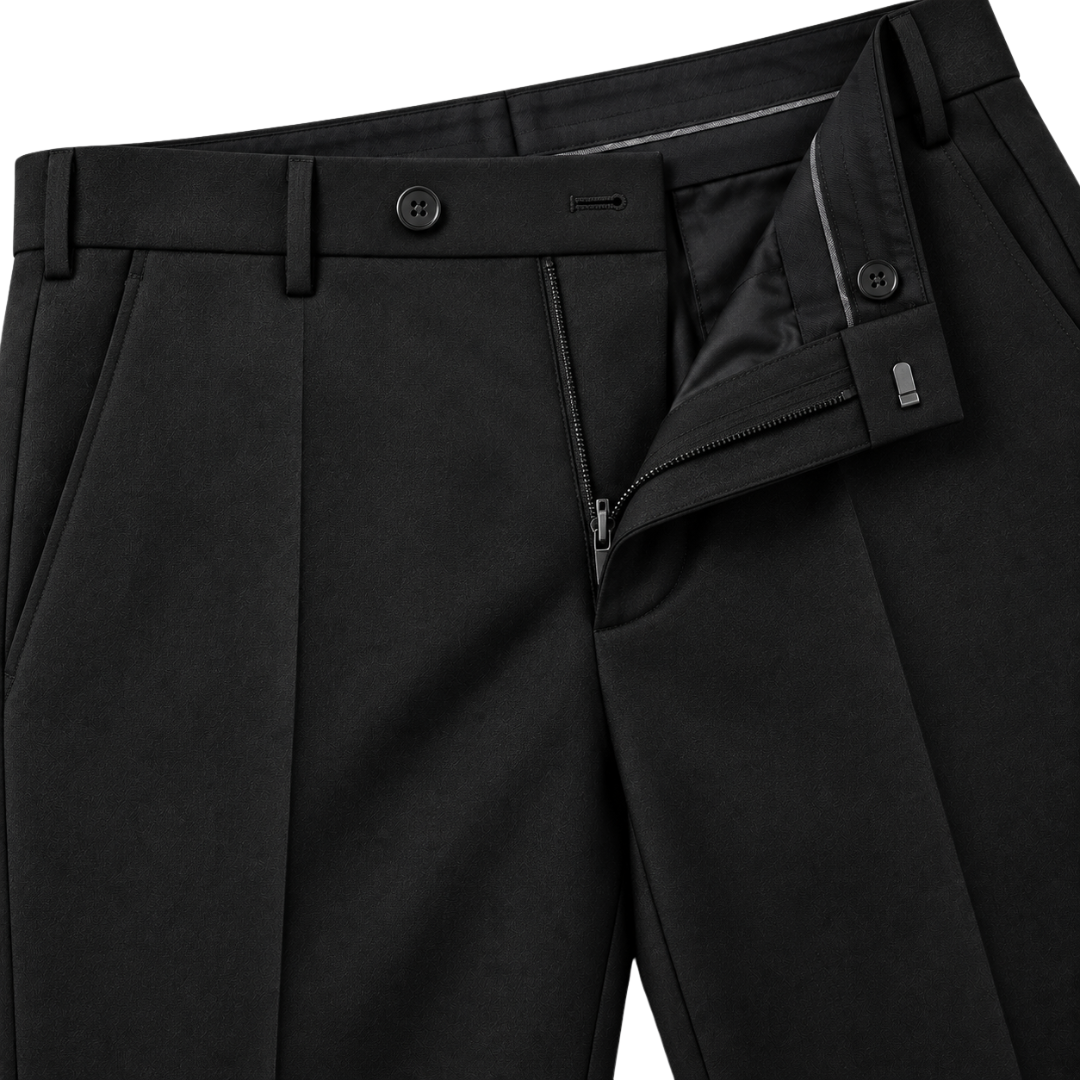 Tailored Black Slim-Fit Trousers | ERKEUBY