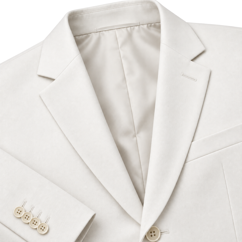 Tailored Ivory Single-Breasted Blazer | ERKEUBY