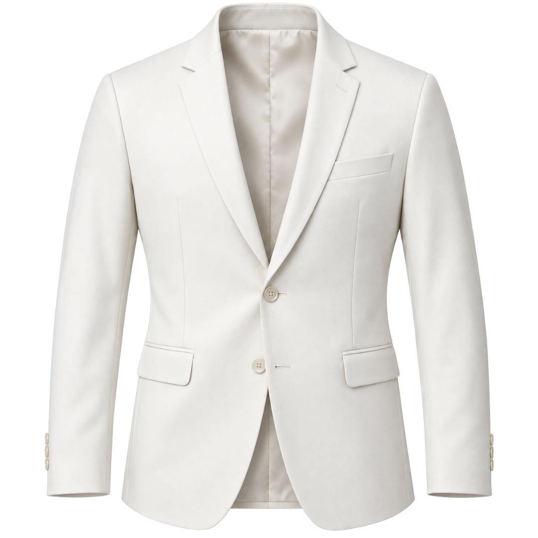 Tailored Ivory Single-Breasted Blazer | ERKEUBY