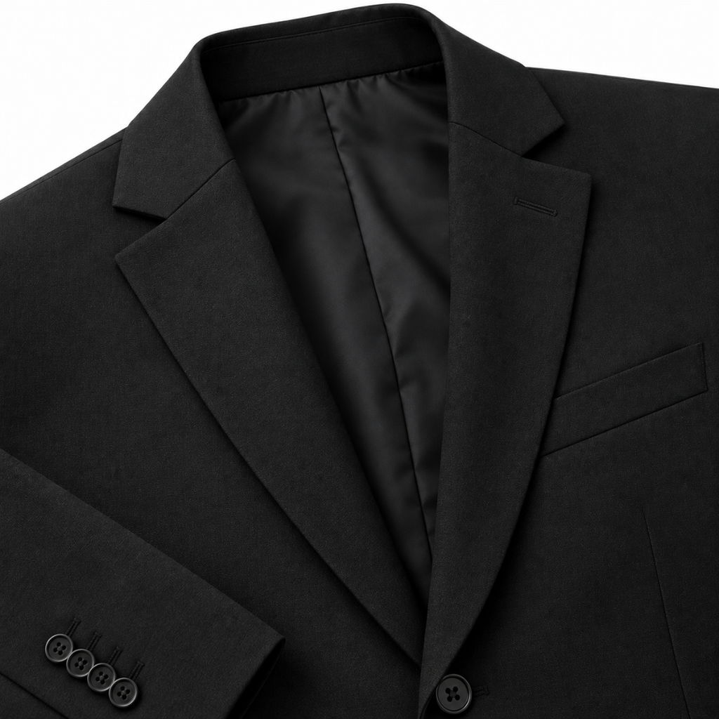 Tailored Black Single-Breasted Blazer | ERKEUBY