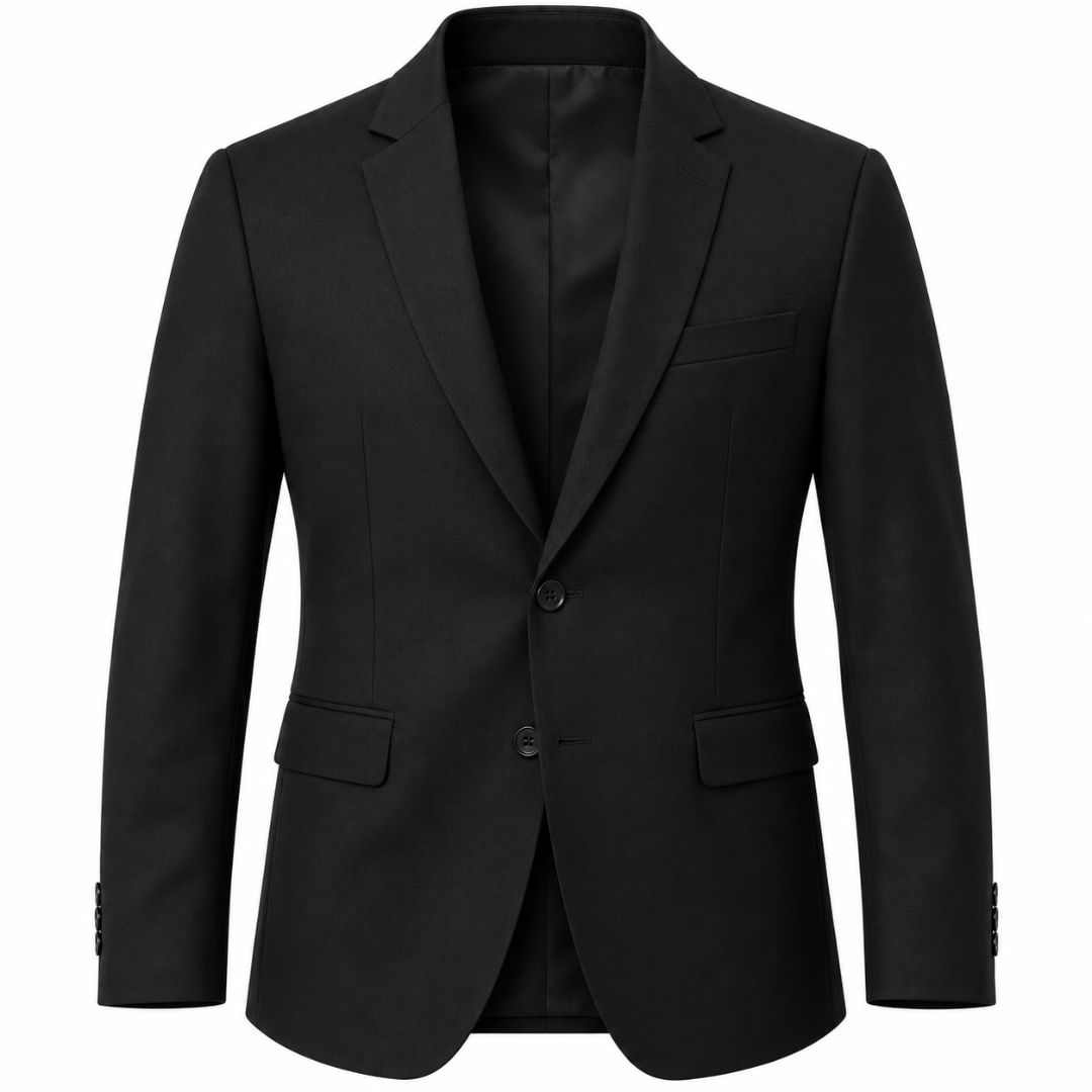 Tailored Black Single-Breasted Blazer | ERKEUBY
