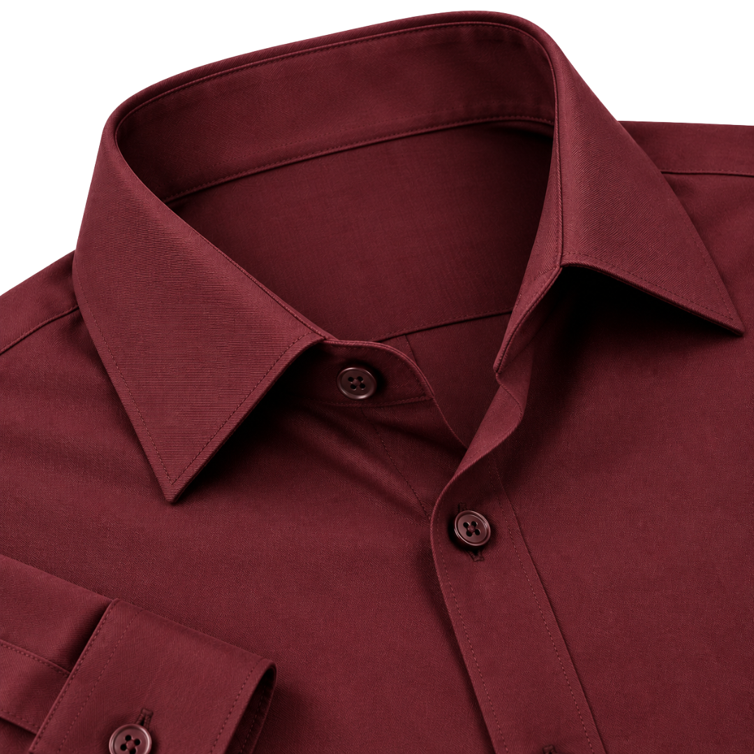 Tailored Light Burgundy Cotton Dress Shirt | ERKEUBY