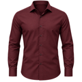 Tailored Light Burgundy Cotton Dress Shirt | ERKEUBY
