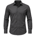 Tailored Dark Grey Cotton Dress Shirt | ERKEUBY