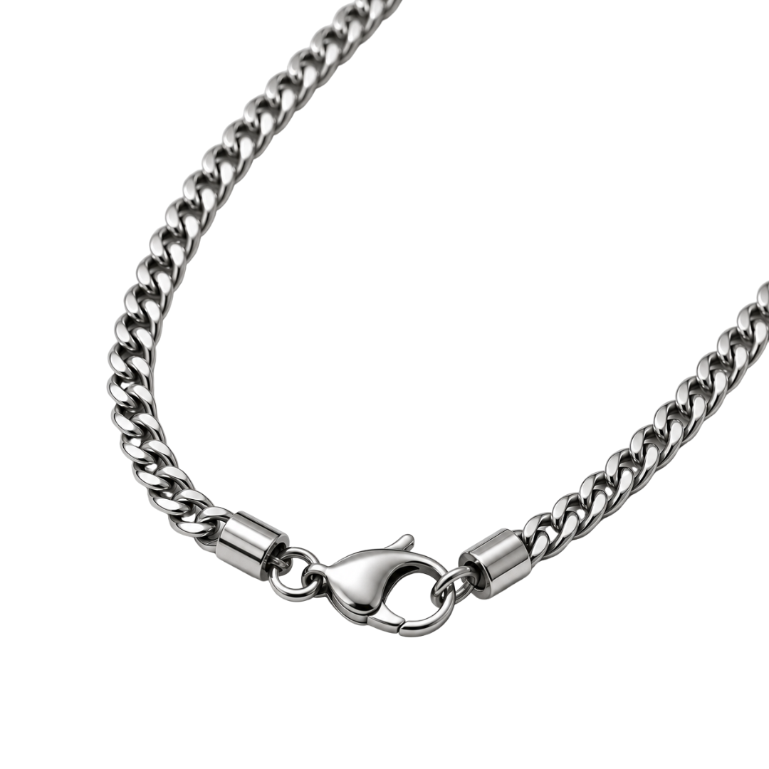 Slim Polished Stainless Steel Chain Necklace | ERKEUBY